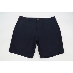 Mott & Bow Shorts Mens 35 Navy Stretch Chino Flat Front Casual Preppy‎ Cotton 8"